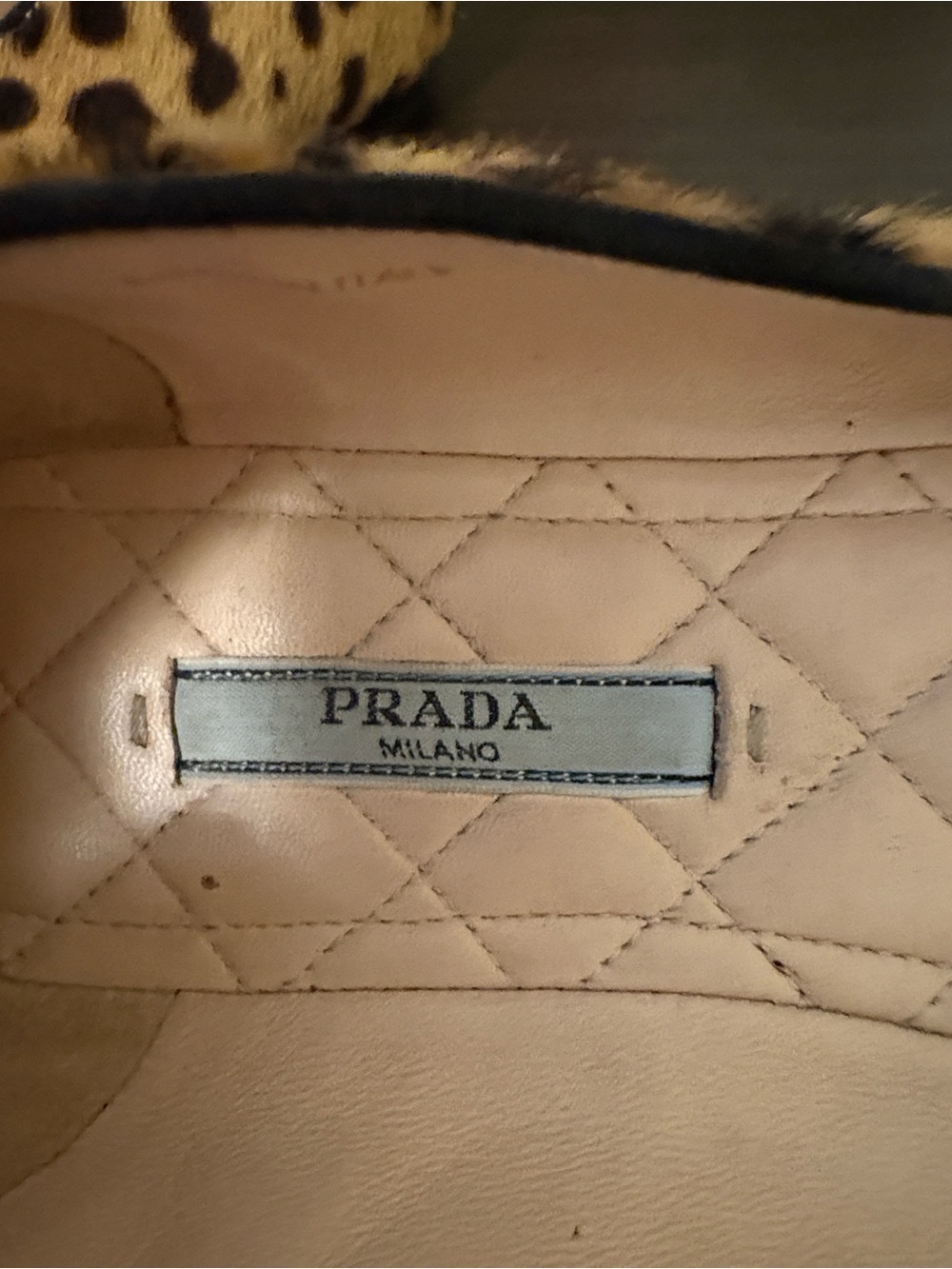 Prada calf-skin loafers in a bold leopard print- Tan and Black 8.5 ~ Authentic - Picture 12 of 16